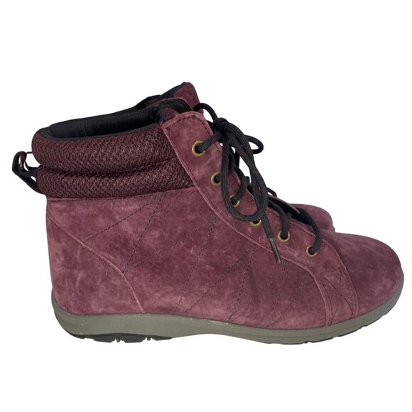 Duluth Trading Co Women Boot 8.5 Purple Suede Steel Creek Ankle Hiking Outdoorsy - Picture 1 of 8